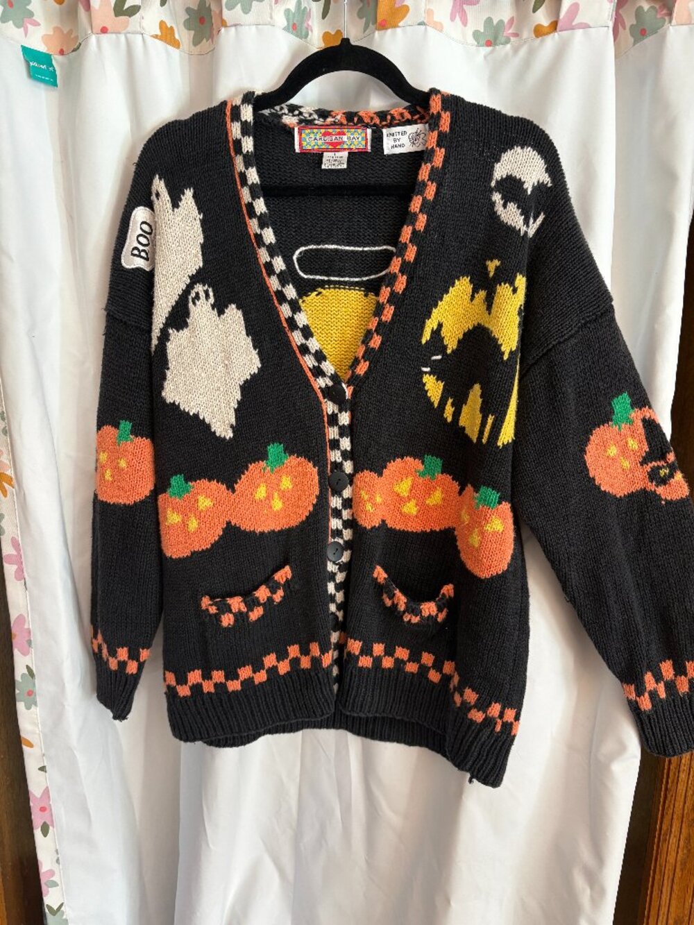 Vintage Cardigan Bay Hand Knit Halloween Sweater